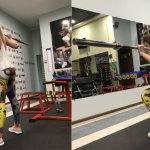 Squats for girls in the gym